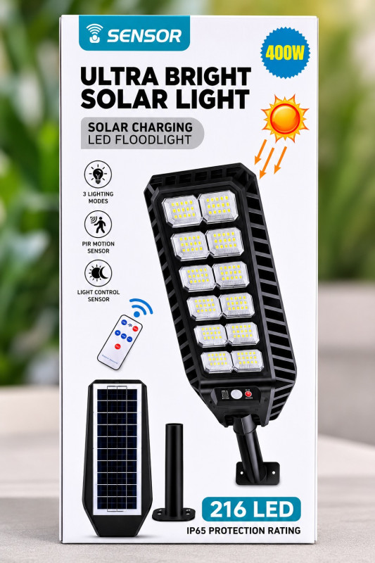 400W Ultra Bright 216 LED Solar Floodlight